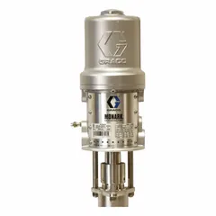 This GRACO stub pump is a fluid supply piston drum pump for transferring medium-viscosity fluids from drums. It has a maximum flow rate of 2.5 gpm and handles fluid temperatures up to 180°F. Common applications include lubricants, coatings, and adhesives in industrial settings.