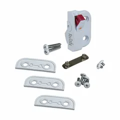 This right-hand window opening control device from VISION features a dual-action mechanism for operating windows. Made of white plastic with a matte finish, it measures 1 11/16 inches in length and 1 inch in width. Suitable for use in various window systems requiring a straight, right-hand orientation.