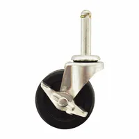 Stem Caster: Swivel, Side Brake, Stem, Silver, Basic American, Lomax 80" (MPN 100-6325-001)