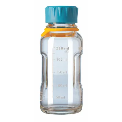 DURAN Glass Lab Media Bottle, 250 mL, GL45, Colorless, Wide Mouth - Glass Lab Media Bottles