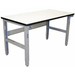 This open-base workstation from PRO-LINE features a gray laminate top measuring 60 by 36 inches with an overall load capacity of 850 lb. Suitable for industrial assembly, testing, and light manufacturing, it provides a stable work surface for heavy tools and components in workshops, labs, and maintenance areas.