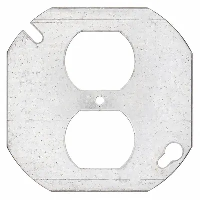 RACO Electrical Box Cover: 2 Gangs, Open, For Octagon Box Shape - Galvanized Electrical Box Covers