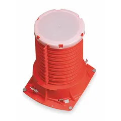 Cast-in firestop collar for 3 in plastic pipes. Provides a 3-hour fire barrier at pipe penetrations through fire-rated walls and floors. Overall height 2.5 in. Suitable for use in new construction where pipes are embedded in concrete.