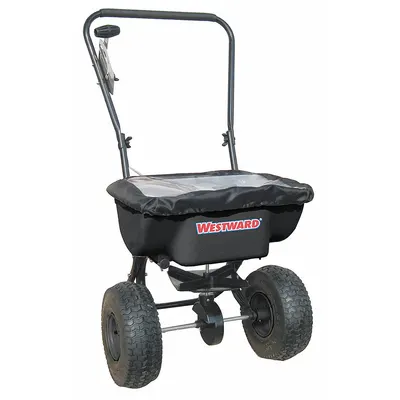 WESTWARD Manual Walk-Behind Spreader: Landscape, Lawn and Agriculture, 30 lb Capacity - Salt & Ice Melt Spreaders