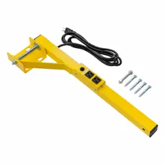 Steel mounting bracket with powder-coated yellow finish. Used for securing fans in HVAC and ventilation systems, providing a stable attachment point for positioning airflow.