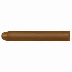 This wax lumber crayon is designed for marking on wood surfaces in industrial environments such as lumber yards, construction sites, and sawmills. It features a medium hardness and orange color for high visibility on rough or treated wood. The crayon operates effectively in temperatures from 40°F to 70°F and has a tip width of 11/16 in.
