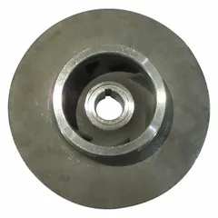Closed-design impeller made of 316 stainless steel for corrosion resistance. Compatible with Dayton straight centrifugal pumps, model 55JJ55A. Converts rotational energy into hydrodynamic energy for fluid movement in industrial water circulation and chemical processing applications.