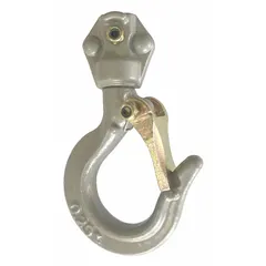 Replacement bottom hook assembly for Dayton lever chain hoists. Includes a safety latch to secure loads during lifting. Compatible with hoists rated for 550 lb maximum load capacity.