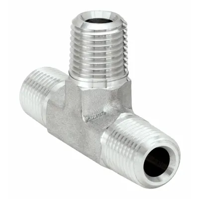 PARKER Metal Pipe Tee: Tee (Run x Run x Branch), 316 Stainless Steel, 1/2 in x 1/2 in x 1/2 in - Extreme Pressure Threaded Pipe Fittings