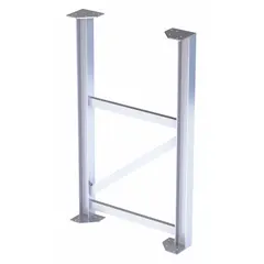Aluminum platform support leg with gray finish, 30 in overall width, and 500 lb load capacity. Provides stable support for industrial platforms, walkways, and workstations in material handling and assembly areas. Compatible with TRI-ARC model MPASGR30.