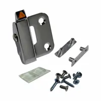 Non-handed, single-action window opening control device made of stamped steel with polished chrome finish. Measures 1 9/16 inches in length and 1 13/32 inches in width. Used to secure and control window opening in various building applications