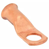 WESTWARD Lug: Crimpable Side Terminal, Crimp/Solder, Copper, 1/0 ga, 1/2 in Stud Size, Straight
