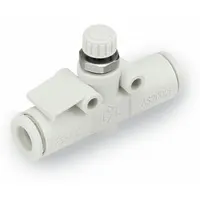 SMC Speed Control Valve: In-Line Fitting, Hex Screw, 1/8 in Valve Body Size, 4 mm Tube, Meter In (MPN AS2002F-04)