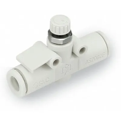 SMC Speed Control Valve: In-Line Fitting, Hex Screw, 1/8 in Valve Body Size - In-Line Speed Control Valves
