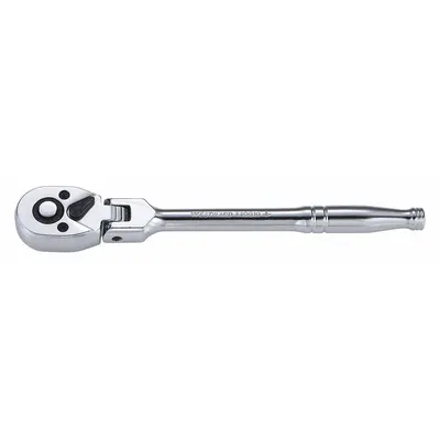 WESTWARD Hand Ratchet: Pear, Reversible, 7 1/4 in Overall Lg, Chrome - Flex-Head Ratchets