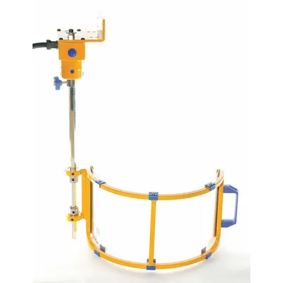REPAR Machine Guard: Curved, 9 1/2 in Guard Wd, 8 in Guard Ht, Aluminum/Polycarbonate - Radial Drill Press Guards