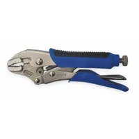 Locking Plier: Curved, Quick Release, 1 7/8 in Max Jaw Opening, 10 in Overall Lg, 1 1/8 in Jaw Lg
