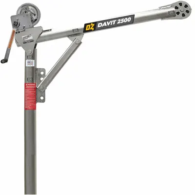 OZ LIFTING PRODUCTS Davit Crane: Steel, Manual, 2,500 lb Max. Load Capacity - Steel Davit Cranes