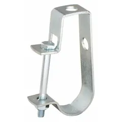 This J-style hanger supports 1/2 in pipe from 3/8 in threaded rod. Made of steel with an electro-galvanized finish, it is non-cushioned. Suitable for use in industrial piping systems where corrosion resistance is needed in dry indoor environments.