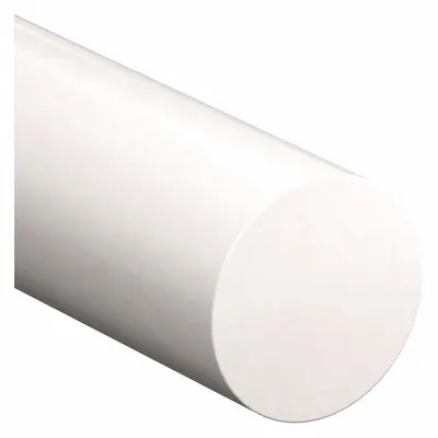 PET-P Rod: 1 1/2 in Dia, 10 ft Lg, Opaque, Off-White, 10,500 psi Tensile Strength - Lubricant-Filled Polyester Rods & Discs