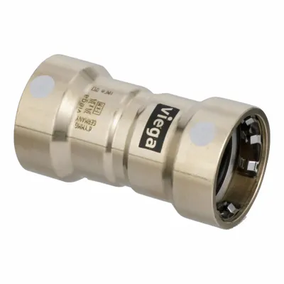 VIEGA MEGAPRESS Transition Coupling, 3/4 in CTS x 3/4 in Pipe, Bronze - Copper & Bronze Press Tube Fittings for Dissimilar Materials