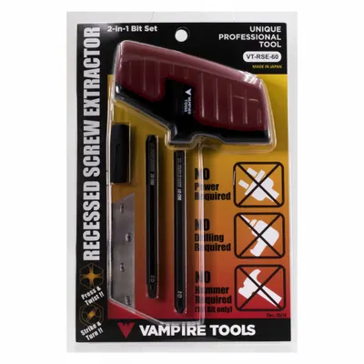 VAMPIRE TOOLS INC. Single-Ended Extractor/Drill Bit Set, #2, 2-Piece - Single-Ended Extractor/Drill Bit Sets