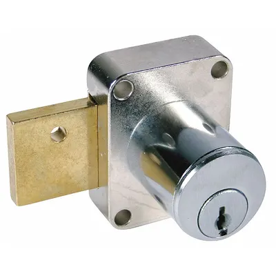 COMPX NATIONAL Deadbolt Lock: Keyed Different, Horizontal Left, Rectangular, 1 5/8 in Body Ht - Deadbolt Cabinet & Drawer Locks with Interchangeable Cores