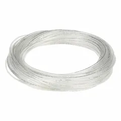 Polyurethane tubing with 3/32 in inside diameter and 5/32 in outside diameter, supplied in a 100 ft length. Beige color, Shore A 90 to 95 hardness, rated for 170 psi maximum operating pressure at 73°F. Suitable for pneumatic and fluid transfer applications in industrial automation, packaging, and material handling systems.