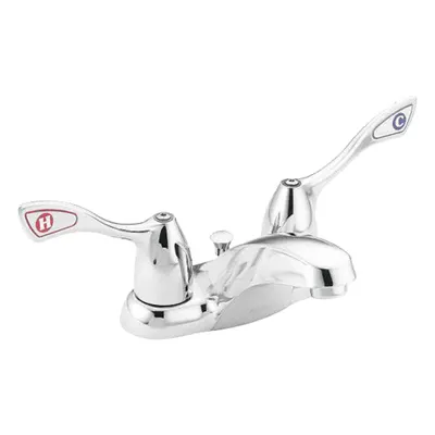 MOEN Low Arc Bathroom Faucet: M-Bition, Brass, Chrome Finish, 1.2 gpm Flow Rate - Centerset Handle Bathroom Faucets