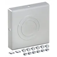 HOFFMAN Wireway Closure Plate: 4 in Wd, 4 in Ht, 16 ga Gauge, 1, With Knockouts, Steel, Painted (MPN F44GCP)