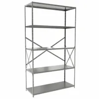 HALLOWELL Metal Shelving: Standalone, Heavy-Duty, 48 in x 18 in, 84 in Overall Ht, 5 Shelves (MPN F7710-18HG)