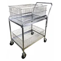 APPROVED VENDOR Mail Cart: 200 lb Load Capacity, 32 in L x 19 in W x 38 in H, (4) Swivel, Rubber