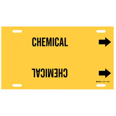 BRADY Chemical Strap-On Pipe Marker - Chemical Strap-On Pipe Markers
