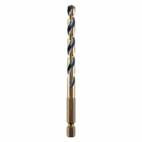 DEWALT Hex Shank Drill Bit: 1/4", 135° Split Point, Black & Gold HSS, Impact Rated (MPN DWA5016)
