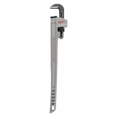 MILWAUKEE Pipe Wrench: Aluminum, 2 in Jaw Capacity, Serrated, 20 1/2 in Overall Lg - Straight Pipe Wrenches
