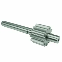 This gear and shaft assembly transmits rotary motion and torque in industrial equipment. It is compatible with Dayton models such as 4KHK3. Typical applications include conveyors, material handling systems, and power transmission drives.
