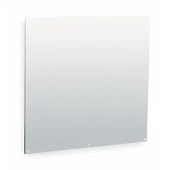 Steel back panel with powder-coated finish for interior mounting within electrical enclosures. Overall height 44 inches, overall width 56 inches. Provides a rigid surface for securing components such as terminal blocks and breakers.