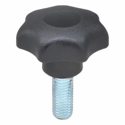 KIPP K0155.412X35 7-Arm Knob with Threaded Stud - 7-Arm Knobs with Threaded Stud