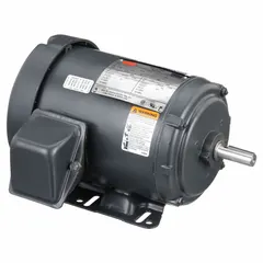 This Dayton motor is a rigid base mount, 3-phase AC motor with a totally enclosed fan cooled (TEFC) enclosure. It delivers 1 1/2 hp at 3,465 RPM on 60 Hz and operates on 208-230/460V AC with a full load current of 5.0/2.5 A. Suitable for general purpose industrial applications such as pumps, fans, conveyors, and compressors.