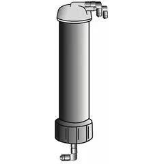 Reverse osmosis module for tap water feed, part number LC143. Removes dissolved ions and contaminants to produce purified water. Suitable as a replacement cartridge in compatible water purification systems.