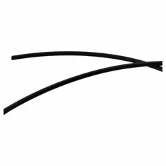 Black flame-retardant polyethylene tubing with 1/2 in outside diameter, 3/8 in inside diameter, 25 ft length, Shore D 45 hardness, and maximum operating pressure of 55 psi at 150°F. Suitable for pneumatic control lines, instrumentation, and low-pressure fluid transfer in industrial machinery and plant automation where fire safety is required.