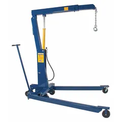 This steel engine crane has a 2 ton load capacity and 3 boom positions. It uses a mechanical lifting actuator. Suitable for lifting and positioning engines, transmissions, and other heavy components in automotive and workshop settings.