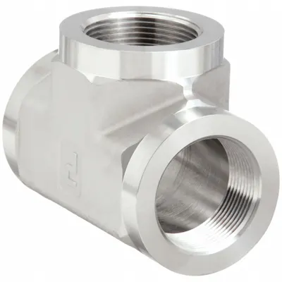 PARKER Metal Pipe Tee: Tee (Run x Run x Branch), 1 1/2 in x 1 1/2 in x 1 1/2 in - High Pressure Precision Pipe Fittings