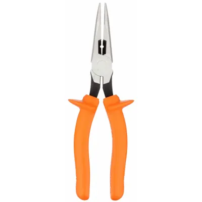 KLEIN TOOLS Needle Nose Plier: Insulated, 1 1/4 in Max Jaw Opening, 8 7/8 in Overall Lg - Needle-Nose Insulated Pliers