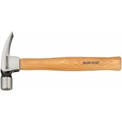 This straight-claw hammer features a 16 oz steel head with a 1 in face diameter and a 13 in overall length. The wood handle with plain grip provides a secure hold. Suitable for driving and pulling nails in general construction and framing tasks.