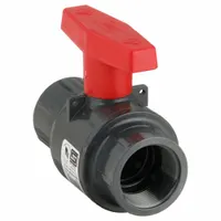 SPEARS Manual Two-Way Ball Valve: 1 1/2 in, PVC, Straight, FNPT x FNPT, 235 psi Max. Pressure (CWP) (MPN 2121-015)
