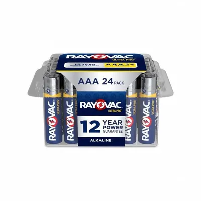 RAYOVAC Battery: AAA, Everyday, Alkaline, 1.5V DC, UltraPro