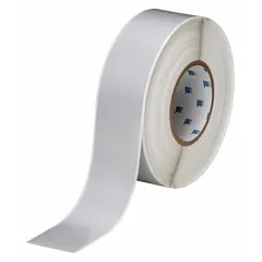Polyester, gray continuous label roll measuring 2 in x 300 ft. Compatible with the i5100 printer series. Used for industrial labeling applications such as asset identification, cable marking, and safety signage.