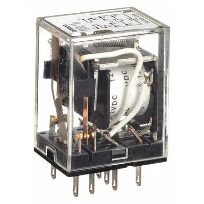 OMRON Latching Relay: Socket Mounted, 3 A Current Rating, 12V DC, DPDT, 10 Pins/Terminals - Socket-Mounted Relays