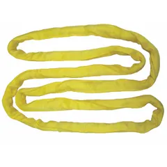 This endless round sling features a polyester body and cover, providing flexibility and surface protection during lifting operations. With an 8 ft sling length and 1 5/8 in body diameter, it is suited for general-purpose overhead lifting and rigging tasks in industrial environments.